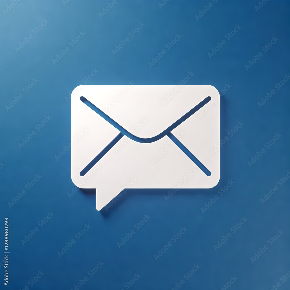 Poster message icon: a minimalist message icon, symbolizing communication and digital interaction, is depic