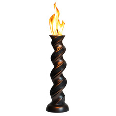 Flickering Flame from Ceremonial Fire Isolated on Transparent Background