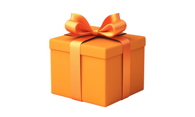 glossy bright orange gift box
