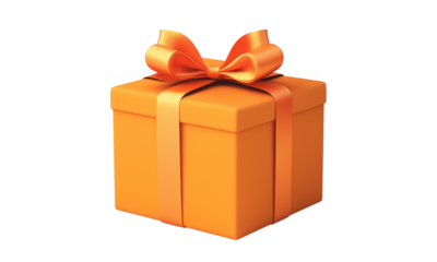 glossy bright orange gift box