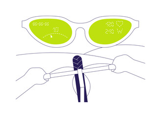 Cycling smartglasses abstract concept vector illustration.