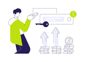 Digital currency wallet abstract concept vector illustration.