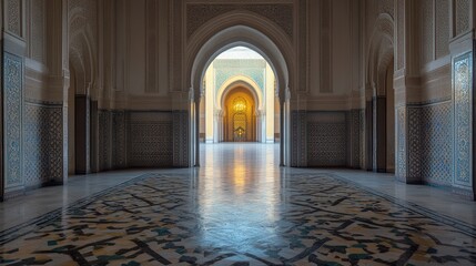 Obraz premium Stunning Architectural Interior with Arched Doorways and Intricate Patterns