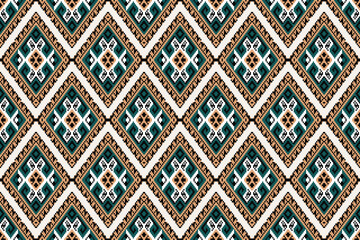 Pixel Abstract Ethnic art. Seamless pattern in tribal, folk embroidery, and Persian style Aztec geometric art ornament print Design for cover wallpaper, wrapping, fabric, clothing