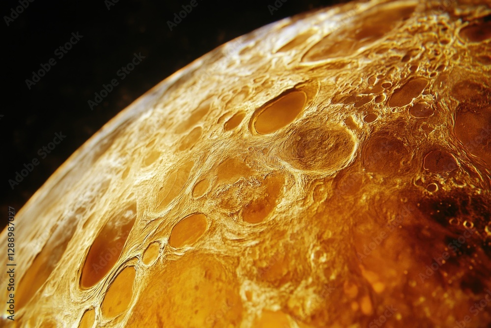 Poster Close-up view of the lunar surface showing craters and terrain features