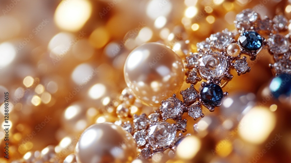 Poster a close-up view of a cluster of pearls