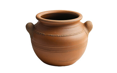 Brown clay pot on transparent or white background,png