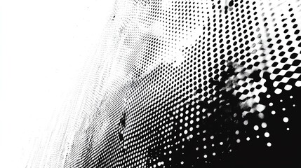 Monochrome Halftone Pattern Overlay Creating an Abstract, Distorted Effect
