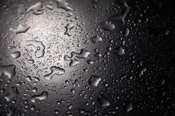 Water drops on gray background