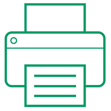 recommend clip art: green outline printing icon