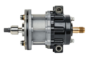 Industrial hydraulic pump isolated with transparent background