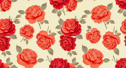 バラのシームレス模様 - エレガントな背景