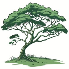 tree with leaves vector illustration