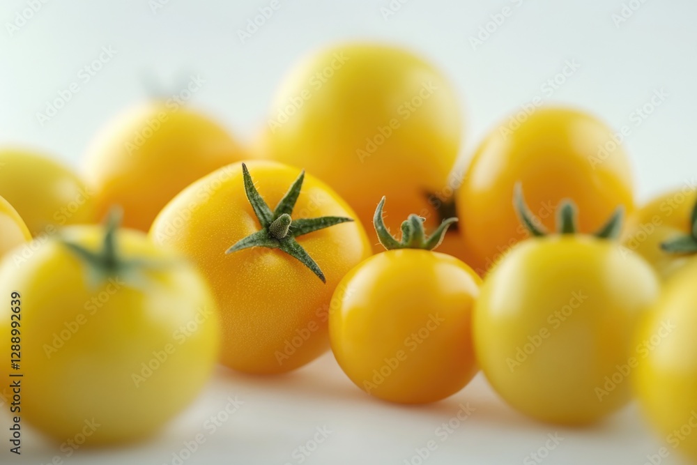 Poster a cluster of bright yellow tomatoes sit on a table, ready for use in various dishes