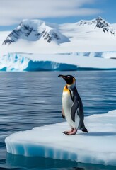 Fototapeta premium penguin on ice