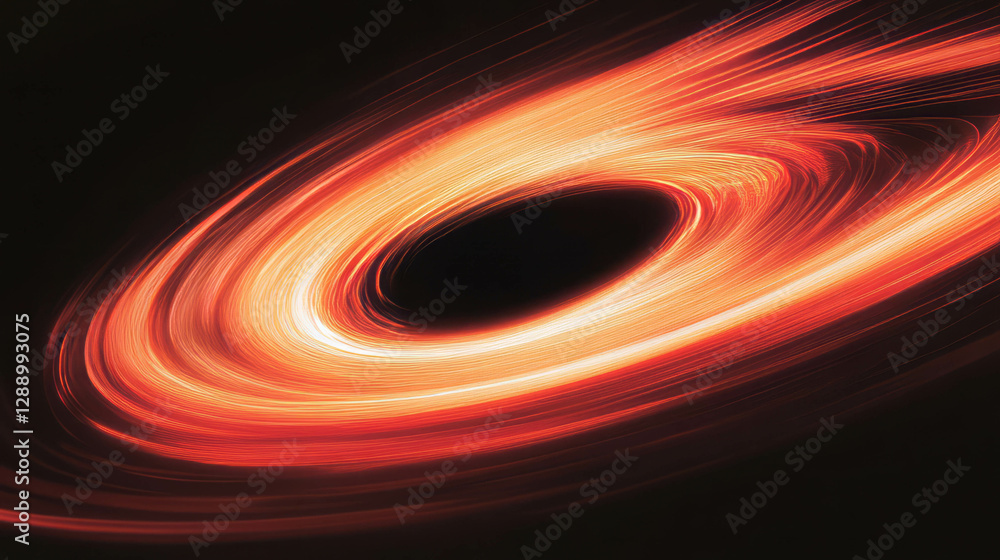 Poster cosmic phenomenon of black hole and distorted spacetime for science and astronomy design