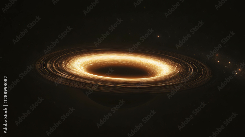 Poster mystical black hole with distorted spacetime for cosmic design