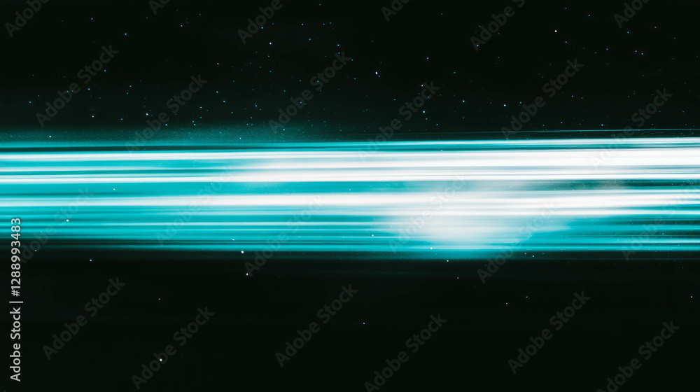 Poster dynamic comet trails with bright blue and white streaks in space background