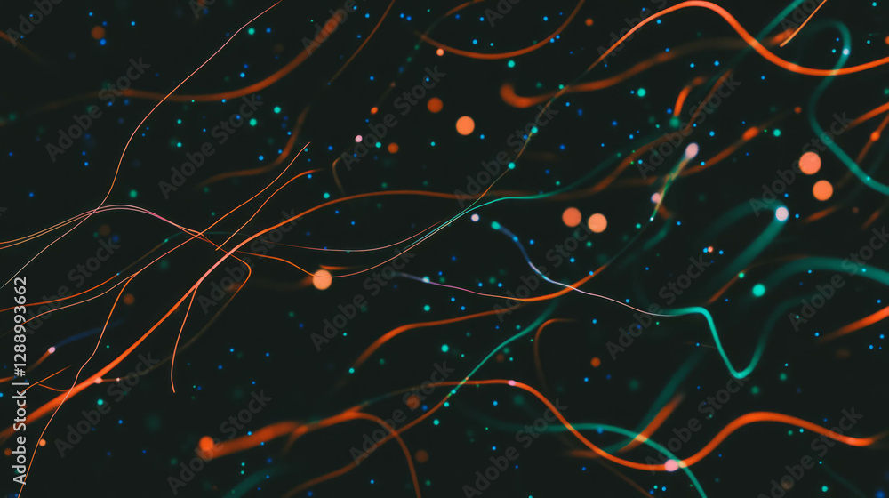 Poster Cosmic strings and abstract patterns on a starry background
