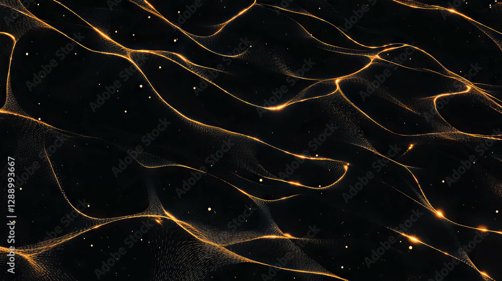 Poster Cosmic strings and abstract patterns on a dark background