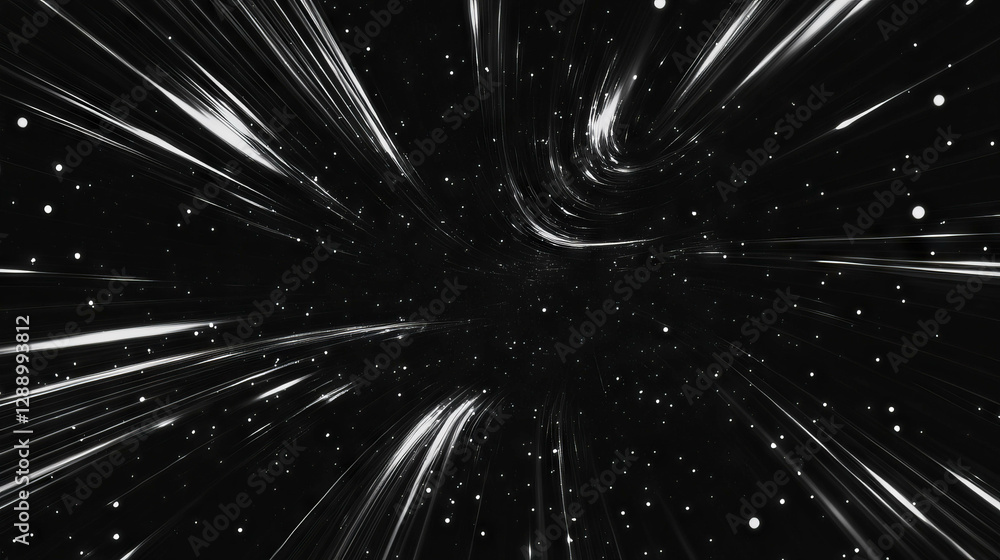 Poster Dark matter and distorted light effect in cosmic space design