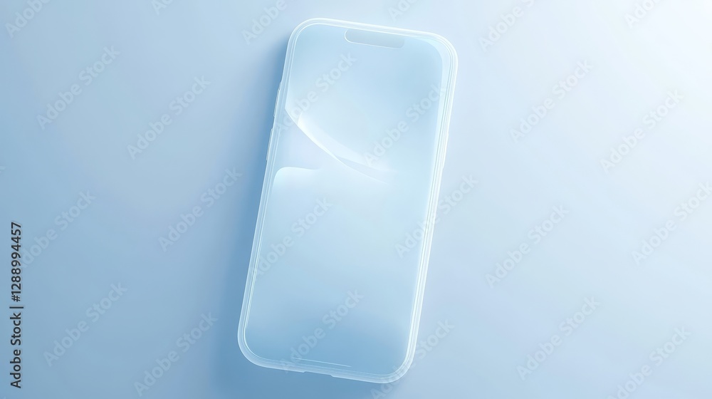 Poster white with blank screen mockup on white background, ideal for app and web design showcasing