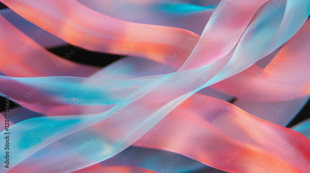 Poster vibrant waves of colorful ribbons in motion, perfect for dynamic background and design