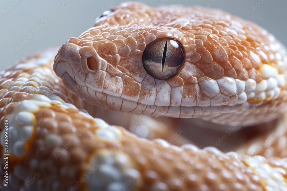 Poster close-up view of a snake's head with eyes open, suitable for wildlife or educational use