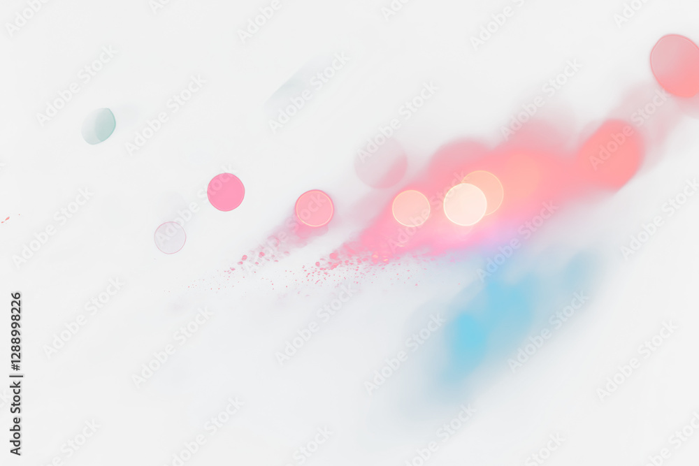Aufkleber Abstract red and blue bokeh lights on Transparent background.