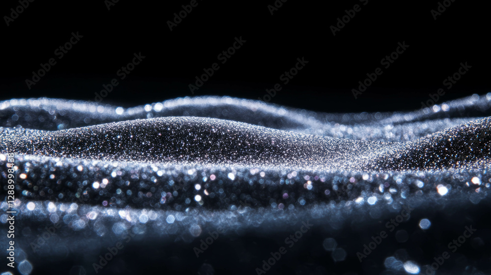 Poster drifting glitter and dark fog scene for elegant design concepts