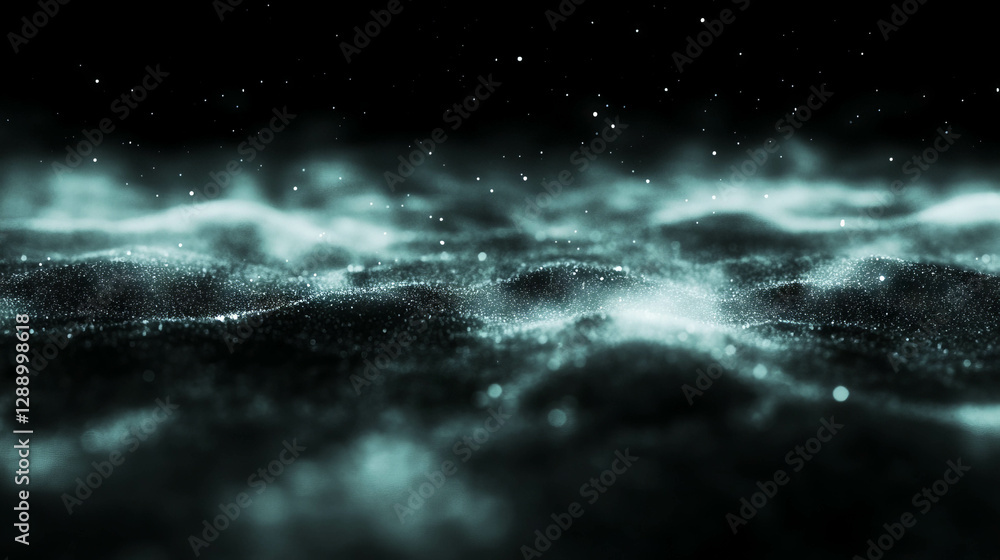 Aufkleber mystical glittering fog background with drifting particles for design