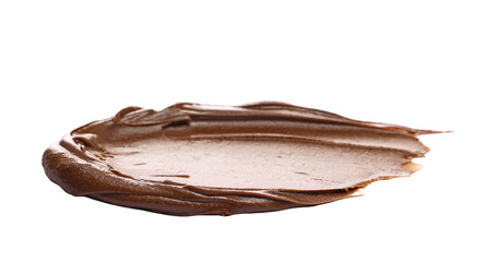 Cream chocolate spread isolated on white background, side view