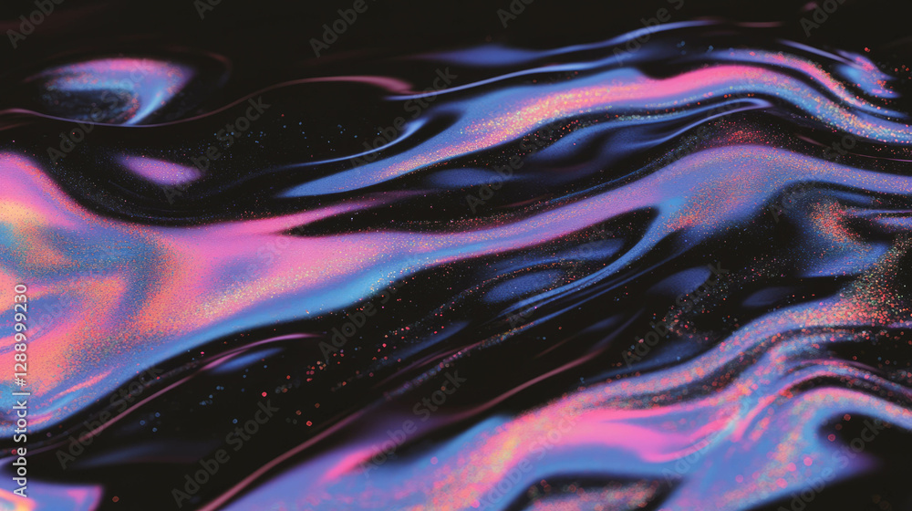 Poster abstract glitter canvas with iridescent waves