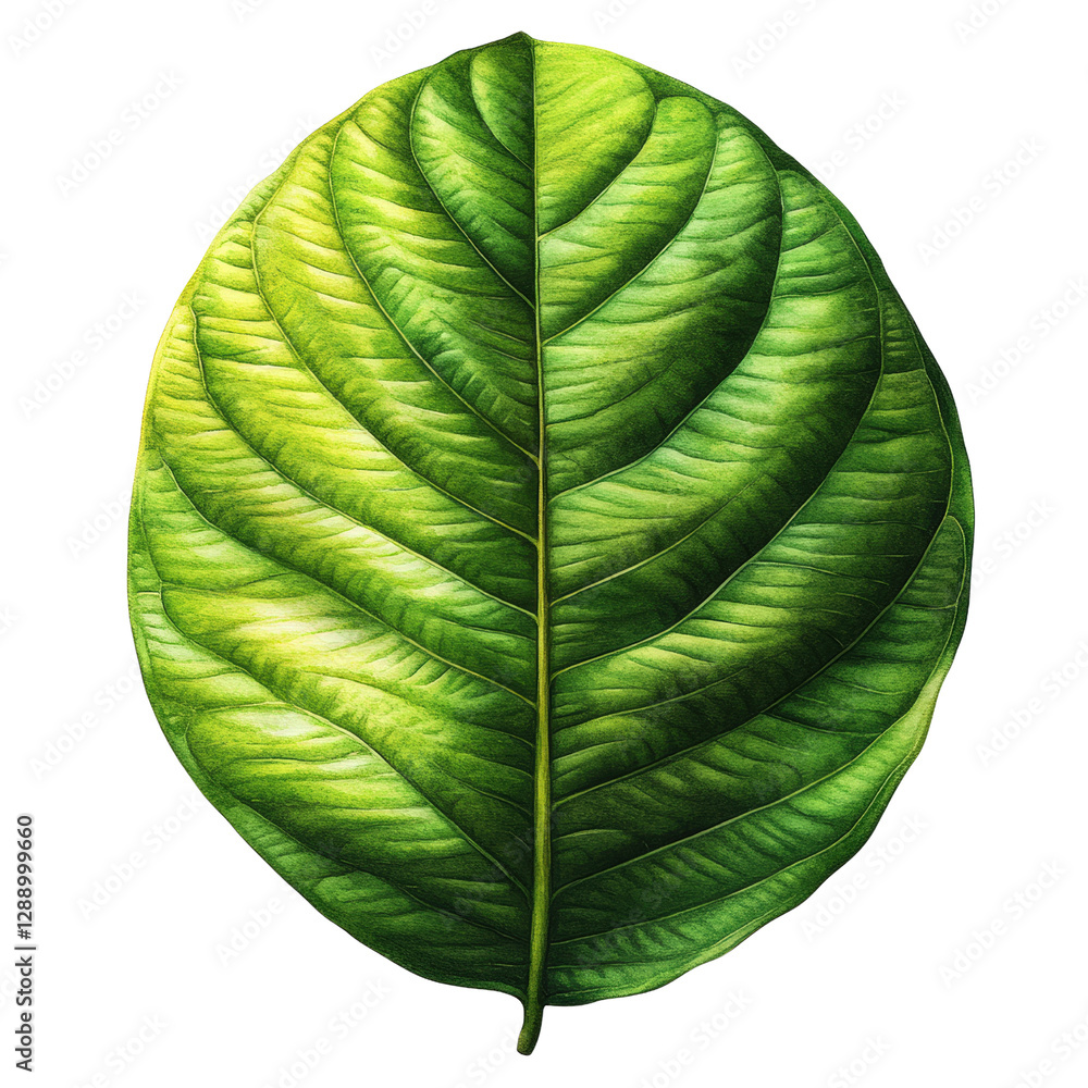 Poster green leaf on a black background showcasing natural beauty and simplicity in a minimalistic composit