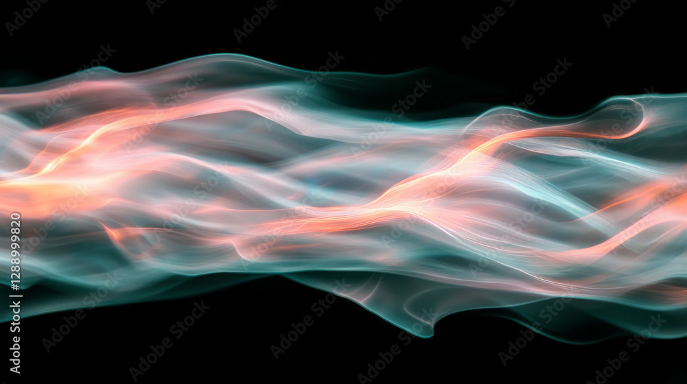 Poster ethereal glow of drifting embers and smoke in dark background for graphic design and creative projec