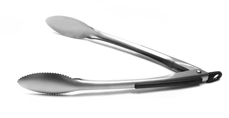  Serving kitchen tongs isolated on white
