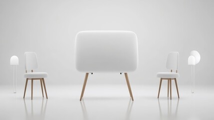 Elegant white chair with wooden legs, a perfect blend of modern and minimalist design for your home