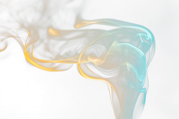 Abstract swirling blue and orange smoke on Transparent  background.