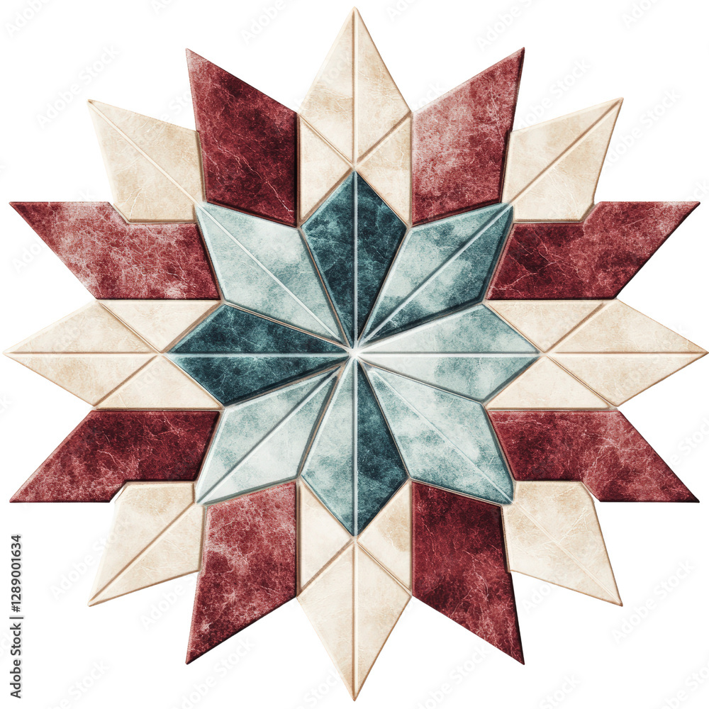 Poster red and white star design on a solid black background with a unique identifier string isolated on tr
