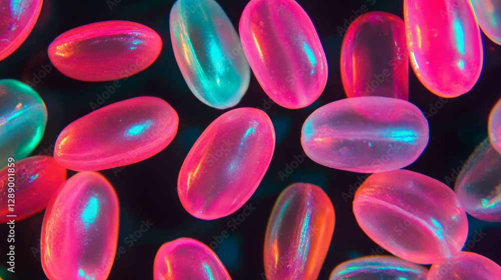 Aufkleber vibrant jelly beans floating on transparent background for a playful design