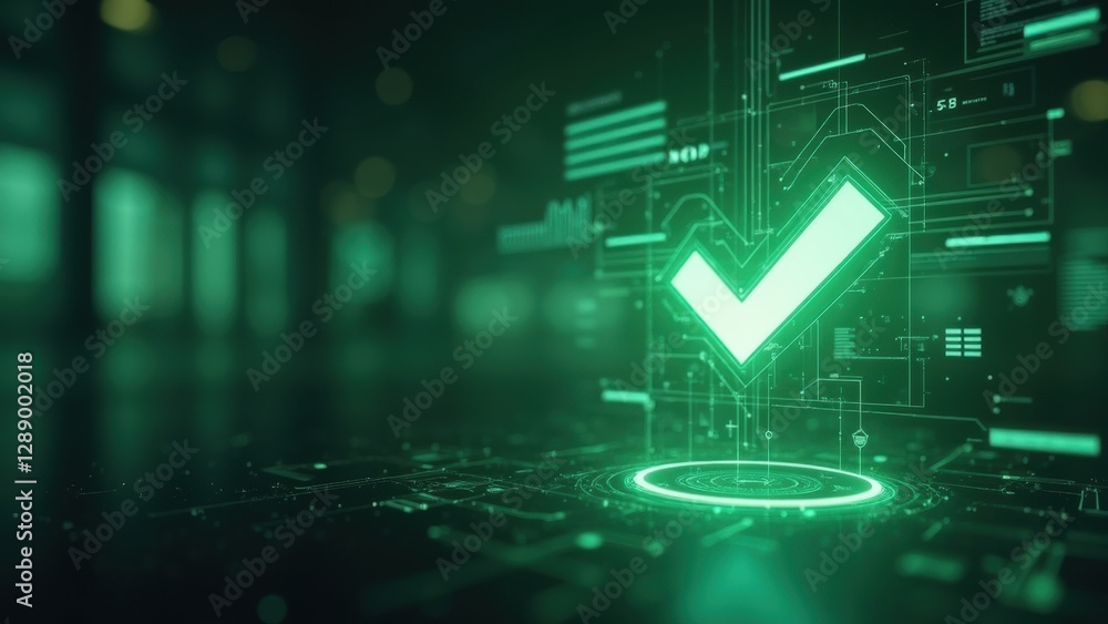 Poster green check mark is displayed on a computer screen