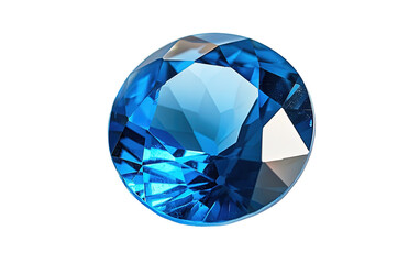 Blue colored of gemstone diamond on transparent or white background,png