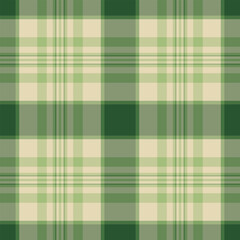 Rural plaid fabric seamless, rough background texture tartan. Tweed textile vector pattern check in pastel and green colors.