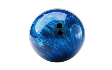 Blue Bowling Ball on transparent or white background,png