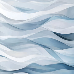 Obraz premium Clean abstract waves in soft gray and pastel blue hues