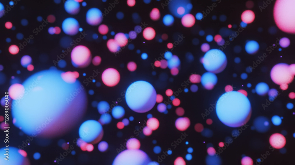 Poster abstract background of drifting colorful light orbs for creative design