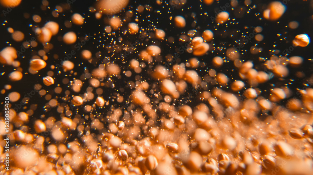 Poster vibrant sorghum grains in motion for abstract background design
