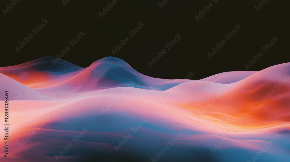 Poster abstract flowing sound waves visualization with vibrant colors for modern design