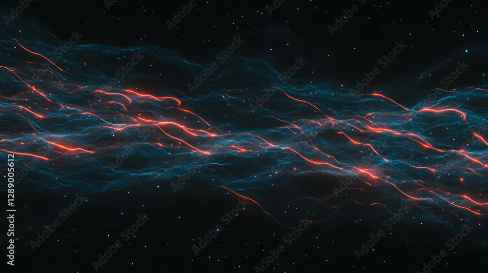 Poster enchanting background of drifting sparks and light trails for design