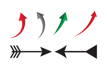 Left right directional green arrow red